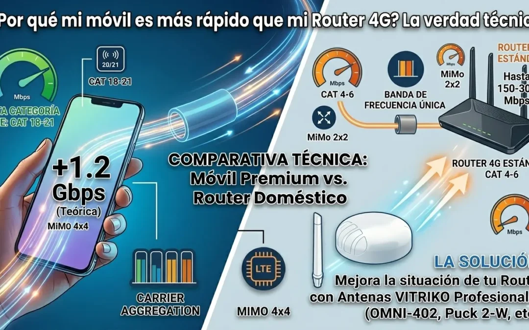 ¿Por qué tengo más velocidad con mi móvil que con mi Router 4G?