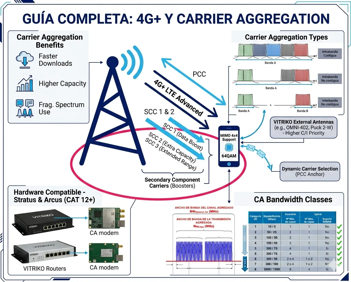 ¿Qué es el 4G+ y el Carrier Aggregation?