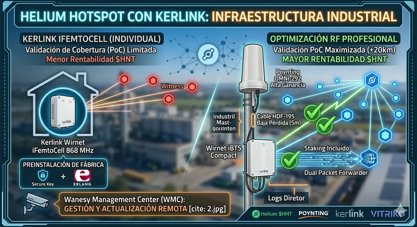 Helium Hotspot con Kerlink iFemtocell: Infraestructura industrial para la red Helium