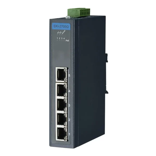Advantech EKI-2705G-1GPI | Switch Industrial 5 Puertos PoE+ | Gigabit - Imagen 2