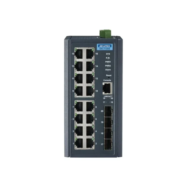 Advantech EKI-7720G-4FPI | Switch Industrial 16 Puertos PoE+ | Gestionable - Imagen 2
